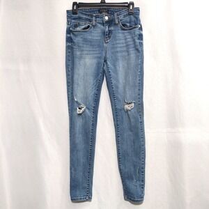 Judy Blue Womens 7/28 Distressed Skinny Jeans Stretch 5 Pockets Studded